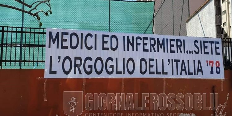 Taranto, gli ultras rossoblu sostengono medici e infermieri