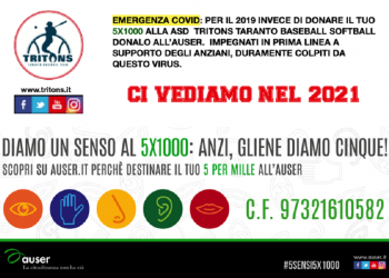 ASD Tritons Taranto, a supporto dell’Auser per l’emergenza Covid-19