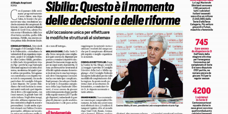 Sibilia, “Questo è il momento delle decisioni e delle riforme”