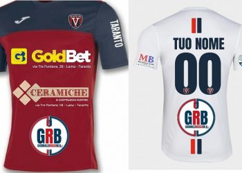 Virtus Taranto, il logo di GiornaleRossoBlu.it sulle maglie ufficiali