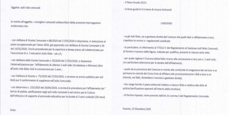 Taranto, presentata interrogazione comunale per il Campo B