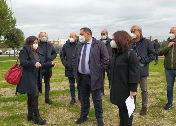 Il sindaco Melucci visita il primo cantiere dei playground