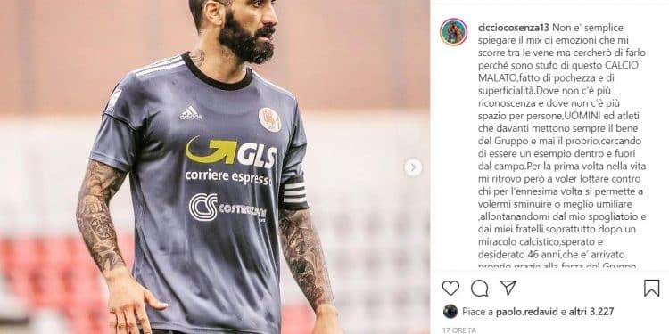 Taranto, mercato: Cosenza si sfoga su Instagram
