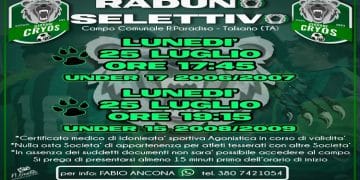 Giovani Cryos, doppio raduno selettivo