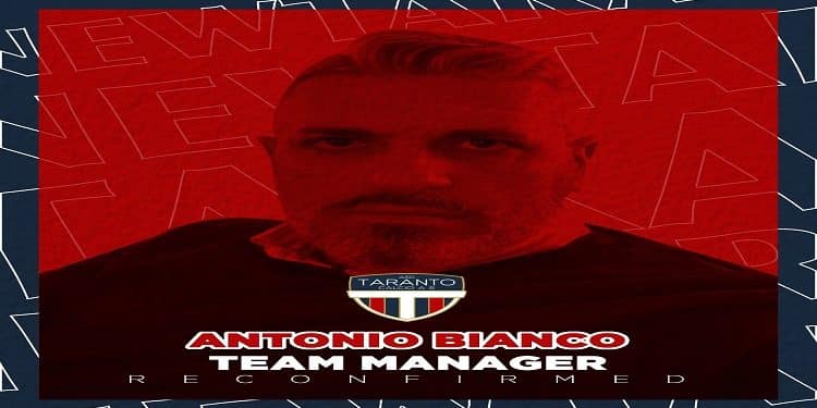 New Taranto, il team manager è ancora Antonio Bianco