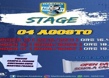 Martina Academy, domani stage per Under 13, Under 15 e Under 17