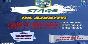 Martina Academy, domani stage per Under 13, Under 15 e Under 17