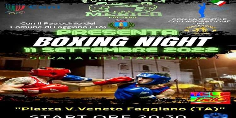 Pugilato, “BOXING NIGHT” domenica 11 settembre a Faggiano