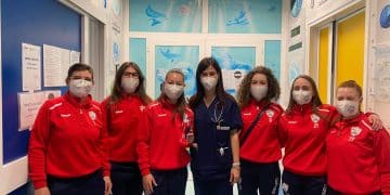 Città di Taranto c5 Femminile, una delegazione in visita al reparto pediatrico ed oncologico dell’Ospedale SS Annunziata