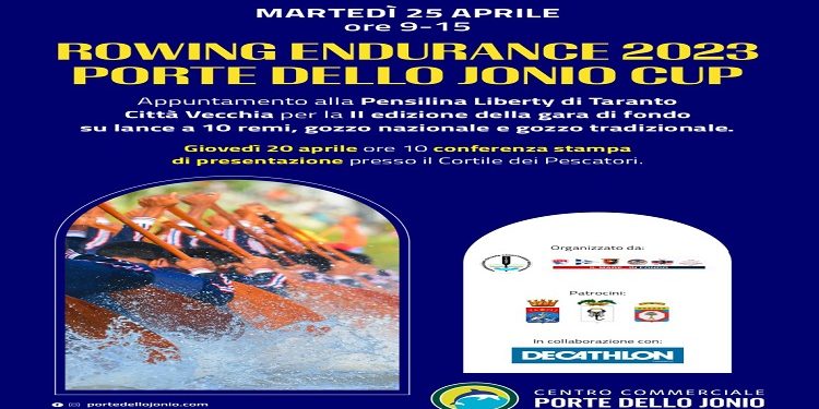 Il prossimo 25 aprile la “Taranto Rowing Endurance 2023 Porte dello Jonio Cup”