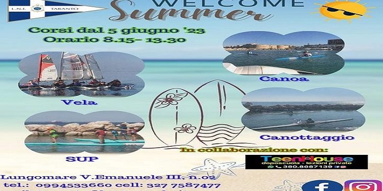 “Welcome Summer” alla Lega Navale Italiana sez. Taranto dal 5 giugno