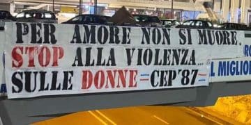 Taranto, tifosi: striscione contro la violenza sulle donne dei Cep ’87