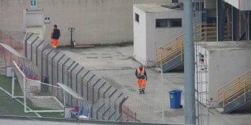 Lavori Iacovone, cantierizzata la zona Curva Sud-Gradinata