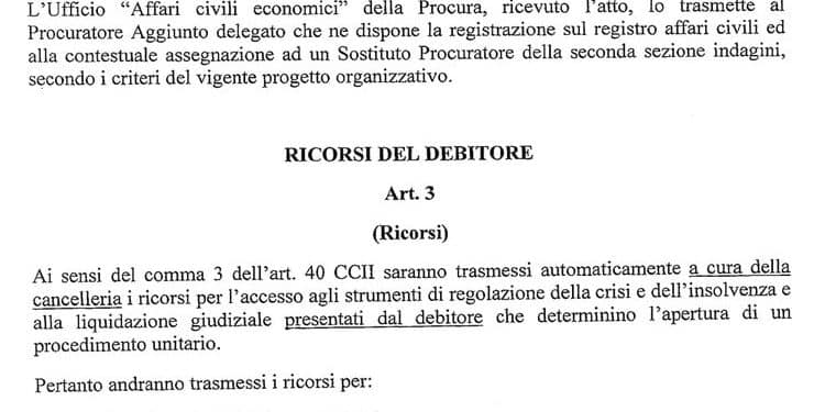 Taranto, procedimento di liquidazione: i creditori rinunciano, atti trasmessi alla procura