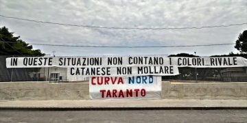Incidente per i tifosi del Catania: solidarietà dalla Curva Nord Taranto