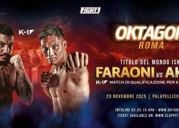 Oktagon Roma 2025: match clou Faraoni vs Akira Jr. per la cintura dei massimi di kickboxing