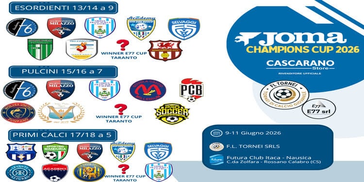 Joma Cup ed E77 Cup: giovedì 16 aprile i sorteggi in diretta streaming sui social di GiornaleRossoBlu.it e sabato 9 maggio le finali al Centro Sportivo Infinity di Taranto