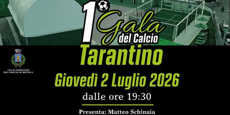 Il calcio tarantino si celebra a Mottola: il 2 luglio il 1° Galà del Calcio Tarantino