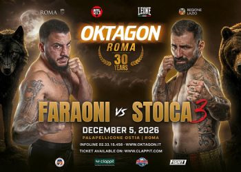 Oktagon festeggia 30 anni con il super match Faraoni-Stoica III: in palio la trilogia della kickboxing europea