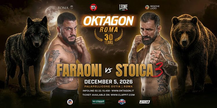 Oktagon festeggia 30 anni con il super match Faraoni-Stoica III: in palio la trilogia della kickboxing europea