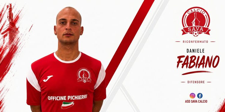 Sava Calcio, avanti insieme a Daniele Fabiano: il difensore resta in biancorosso
