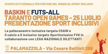Taranto Open Games, il PalaMazzola apre allo sport inclusivo: protagonisti Futs-All e Baskin