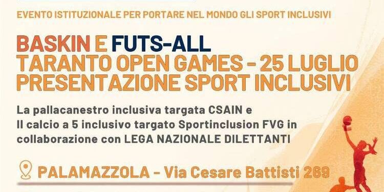 Taranto Open Games, il PalaMazzola apre allo sport inclusivo: protagonisti Futs-All e Baskin