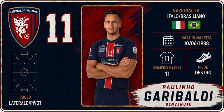 Bernalda Futsal, colpo internazionale: arriva il brasiliano Paulinho Garibaldi