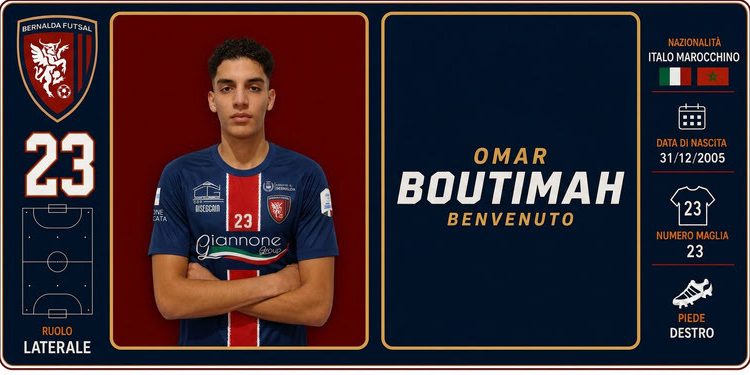 Bernalda Futsal, arriva Omar Boutimah: il laterale classe 2005 è un nuovo rinforzo rossoblù