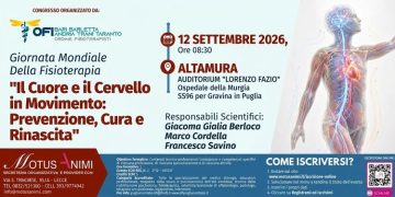 Giornata mondiale della Fisioterapia, ad Altamura il convegno su cuore, cervello e riabilitazione